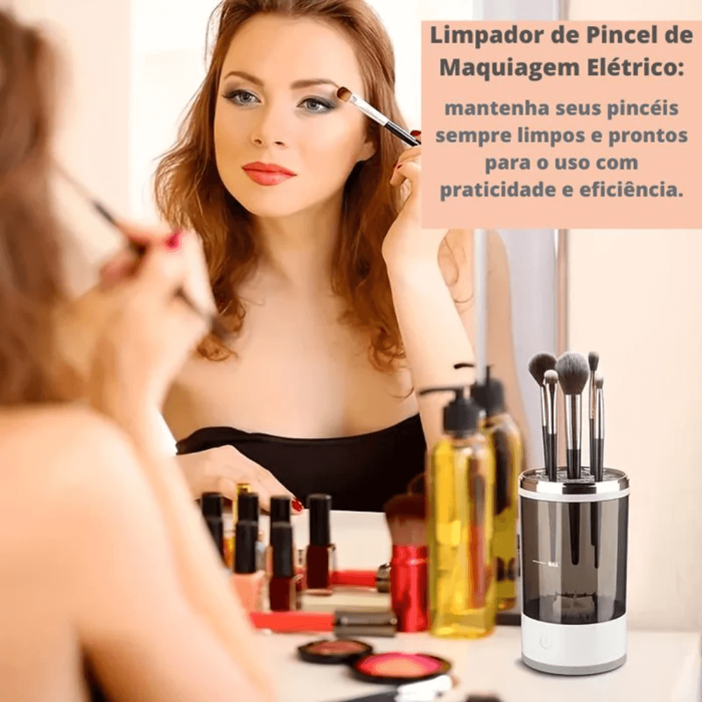 Limpador e Secador de Pincéis de Maquiagem Automático USB – CleanBrush Mix