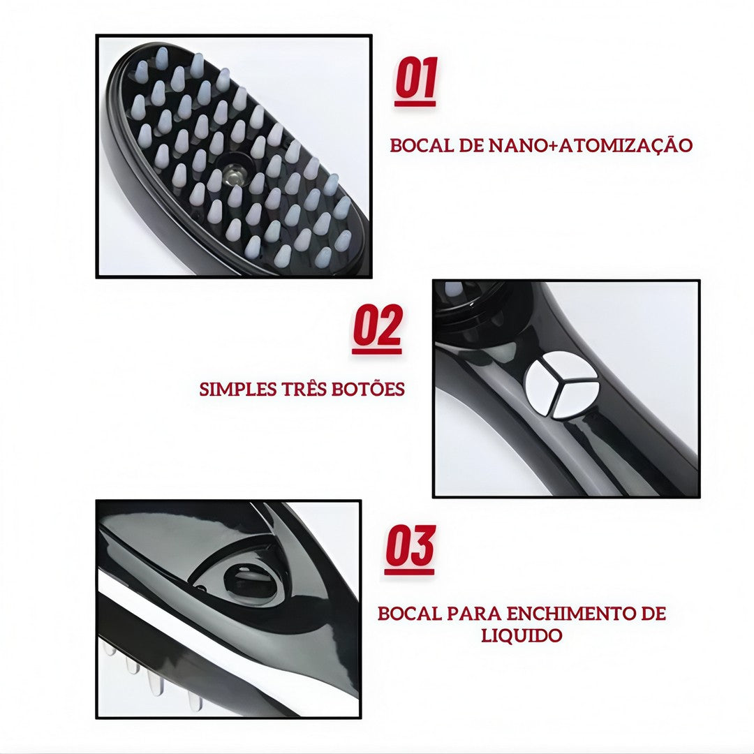Escova Terapêutica LED 4 em 1