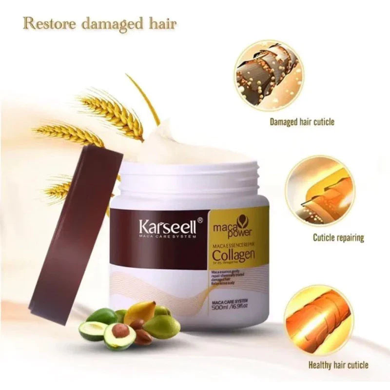 Kit Máscara Karseell 500g + 1 Shampoo 1l + 1 Condicionador Karseell 1l + Òleo Karseell 50ml
