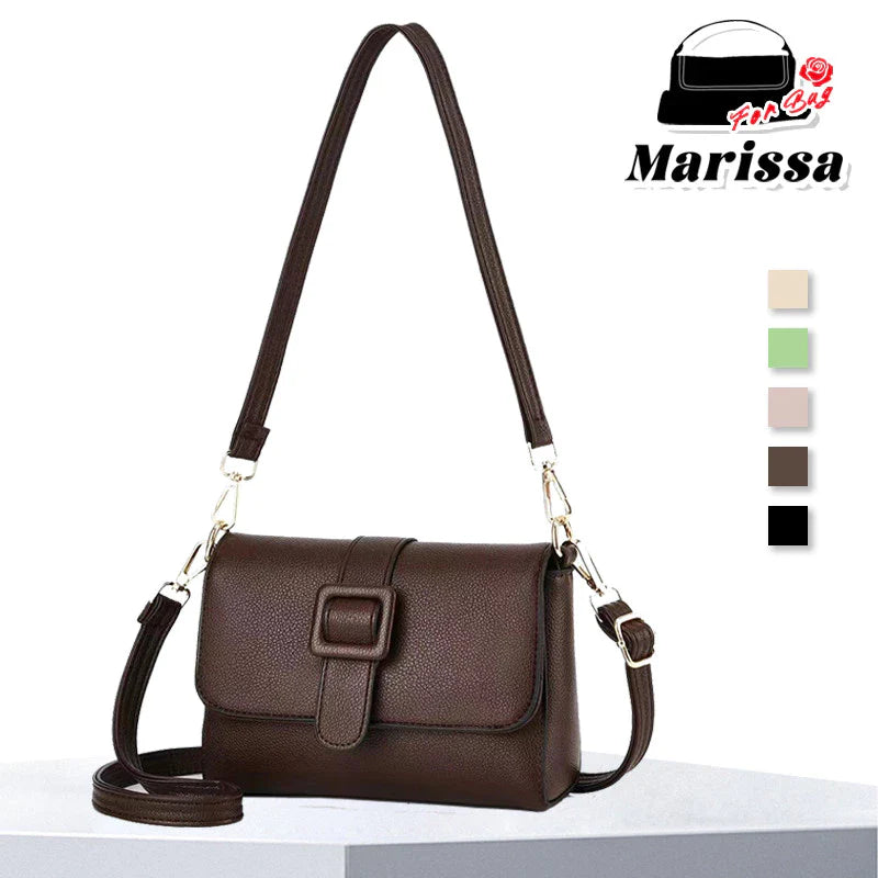 Marissa Bolsa Feminina de couro sintético - Bolsa Quadrada Transversal com Fivela