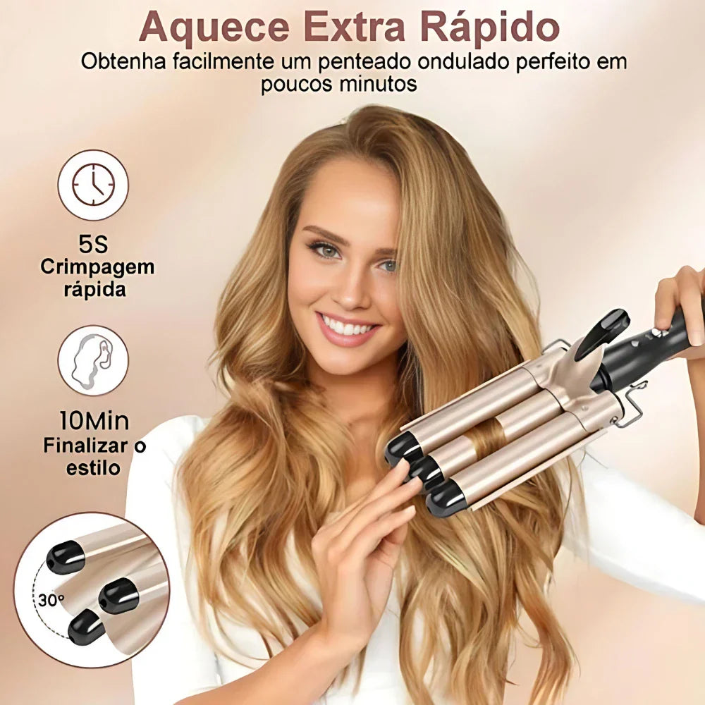 Chapinha Triondas Modelador de Cachos Ondulador Formador Triplo