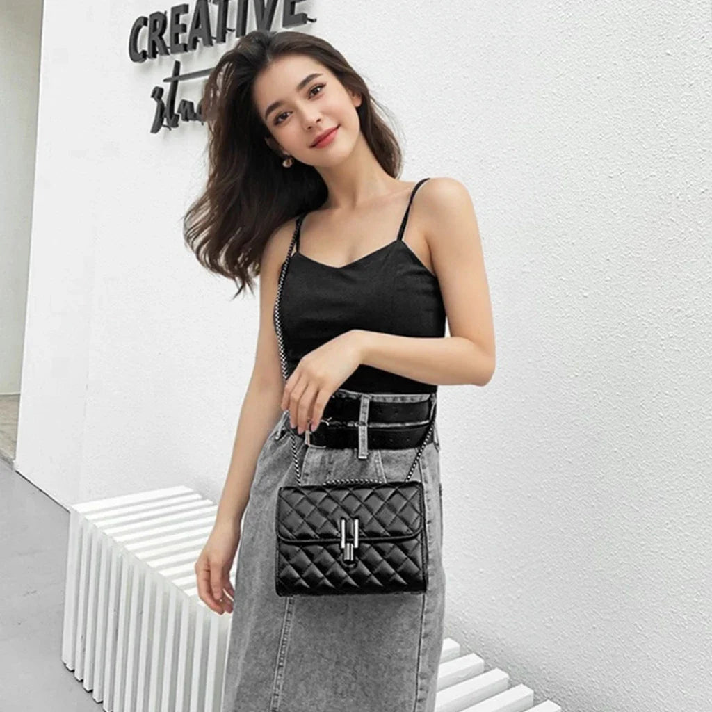 Bolsa feminina transversal corrente escura “Y” Bolsa Ombro Feminina de Festa