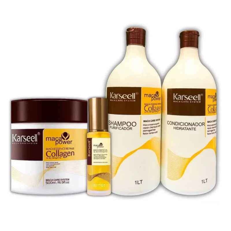 Kit Máscara Karseell 500g + 1 Shampoo 1l + 1 Condicionador Karseell 1l + Òleo Karseell 50ml