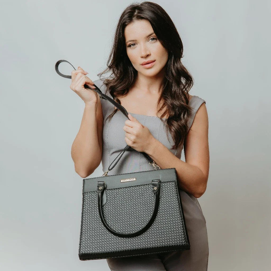 Bolsa Feminina Santorini Handbag com Alça transversal removível para ombro.