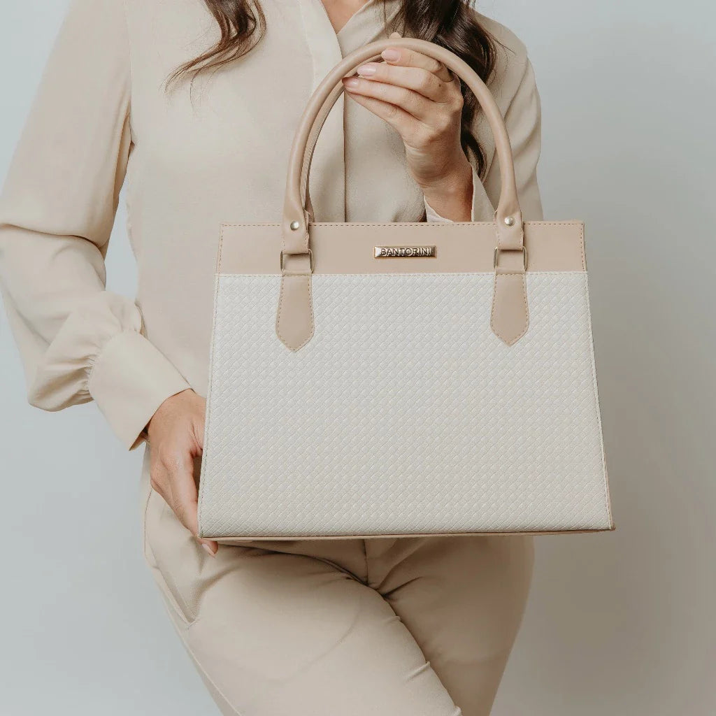 Bolsa Feminina Santorini Handbag com Alça transversal removível para ombro.