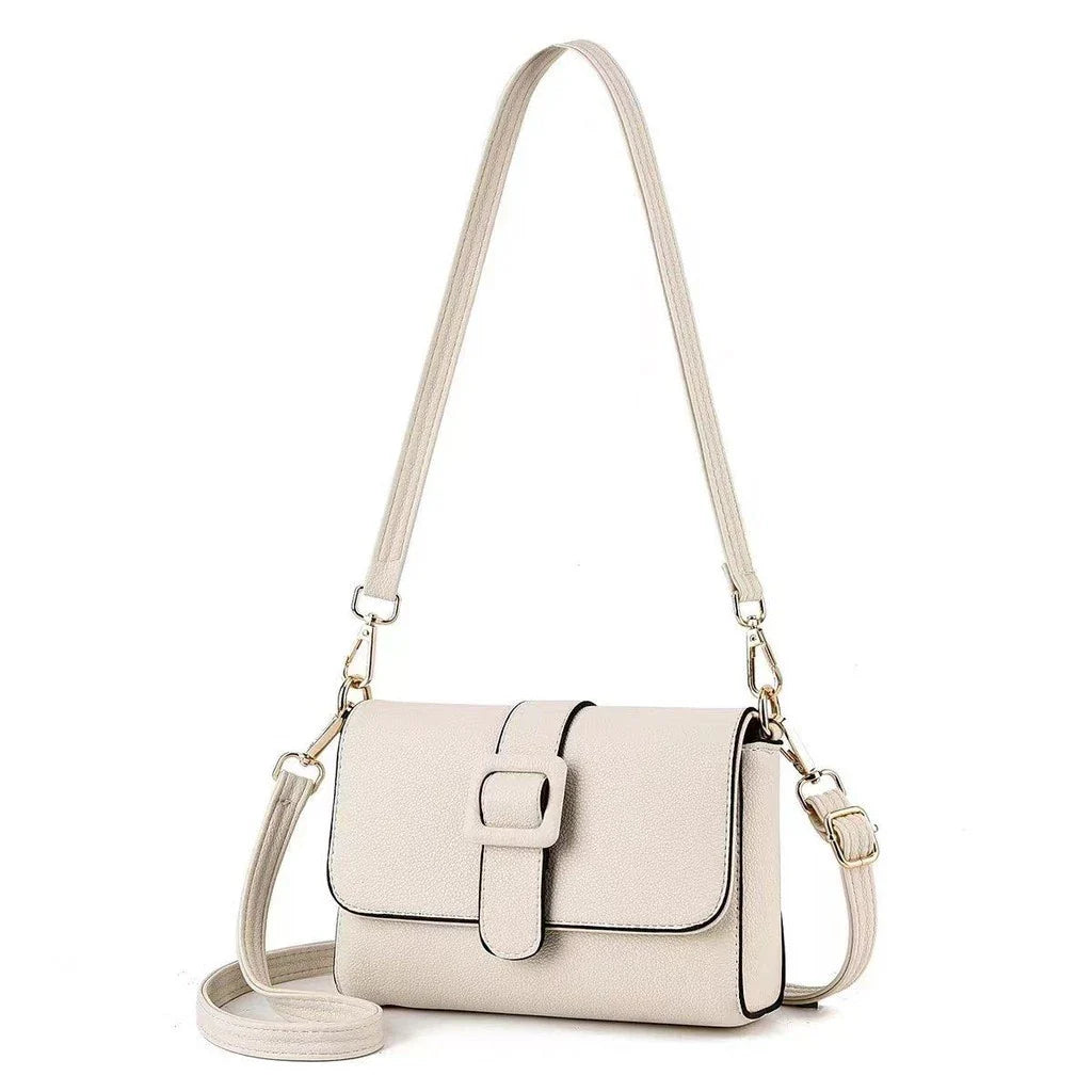 Marissa Bolsa Feminina de couro sintético - Bolsa Quadrada Transversal com Fivela