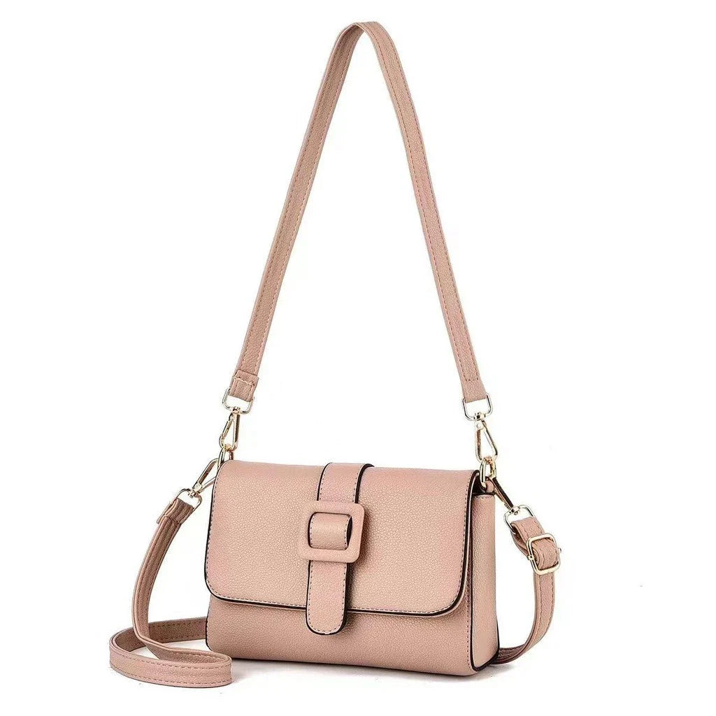 Marissa Bolsa Feminina de couro sintético - Bolsa Quadrada Transversal com Fivela