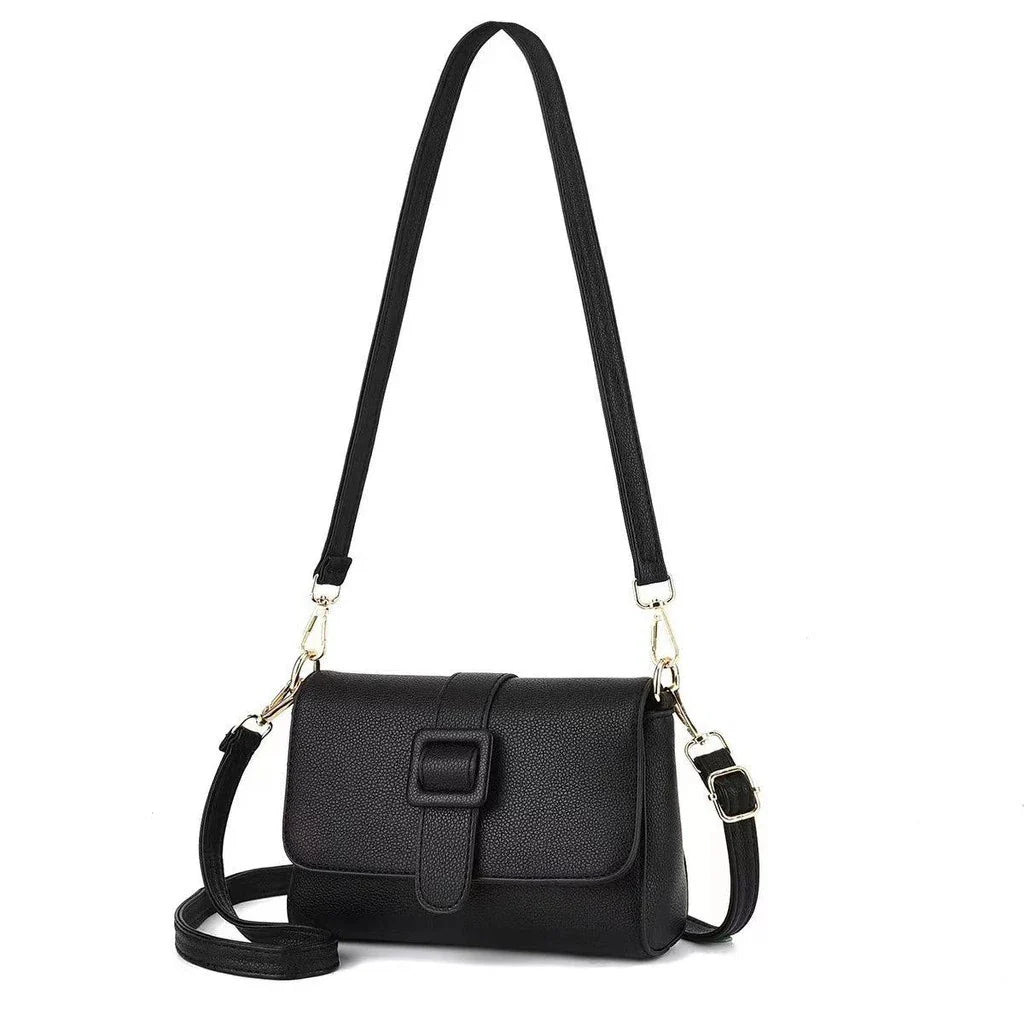 Marissa Bolsa Feminina de couro sintético - Bolsa Quadrada Transversal com Fivela