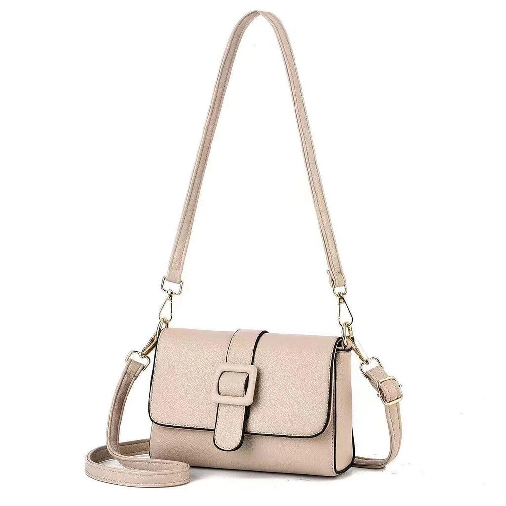 Marissa Bolsa Feminina de couro sintético - Bolsa Quadrada Transversal com Fivela